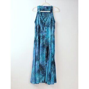 Mexicali Blues Button Front Midi Maxi Dress Sunflower Blue Tie Dye - Small
